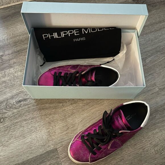 Size 37 Philippe Model Couture Fuchsia Sneakers - Picture 2 of 3